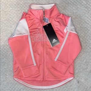 Girls 9 Months Adidas Pink and White Track Jacket Winter Cold Weather